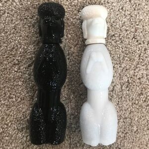 🦋Set of 2 Vintage Avon ‘Topaze Cologne‘ Milk Glass Poodle Set